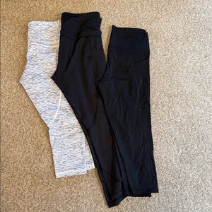 ZYIA women’s size 12  Black and Gray 3 pair Leggings